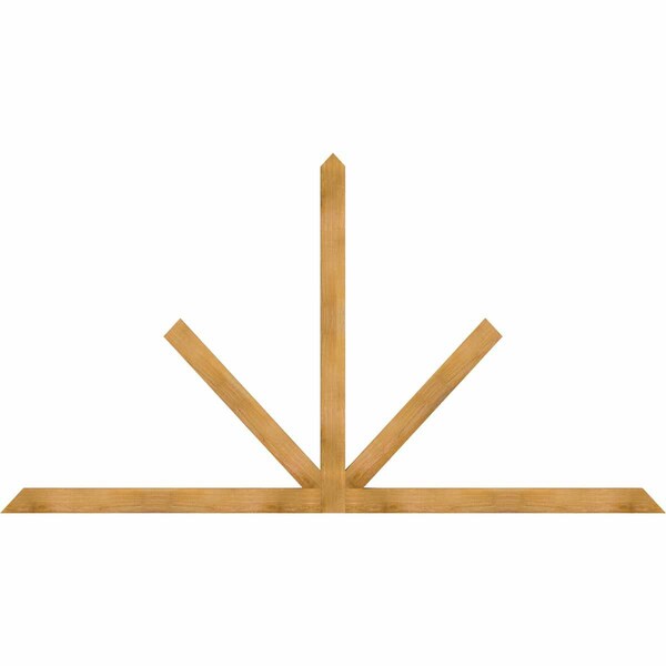 Ekena Millwork Saratoga Rough Sawn Timber Gable Bracket, Western Red Cedar, 108"W x 58"H x 2"D x 4"F, 13/12 Pitch GBW108X58X0204SAR00RWR - main